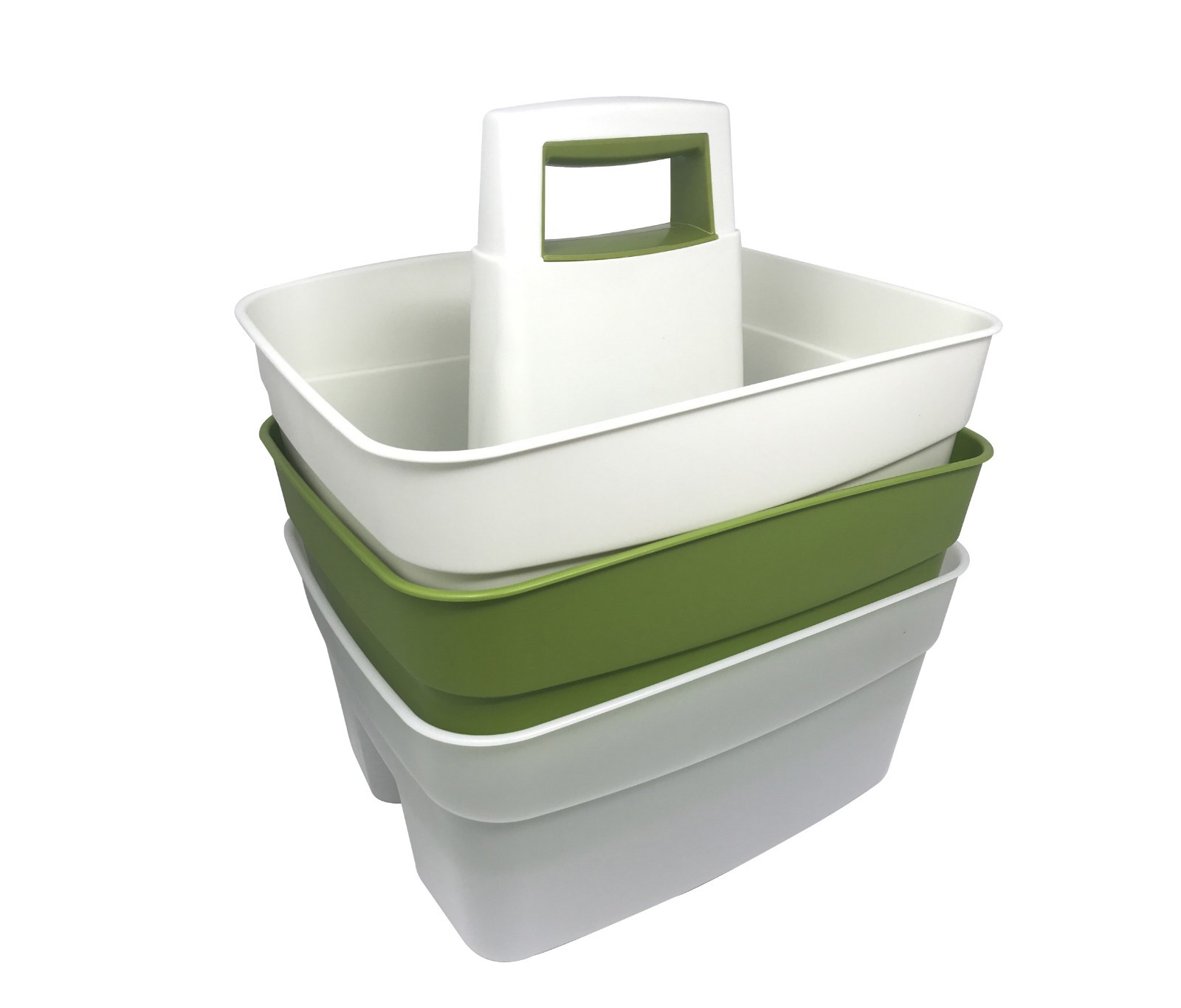 Plastic Handy Storage Basket Kitchen Caddy Tray Handle Tidy Organiser