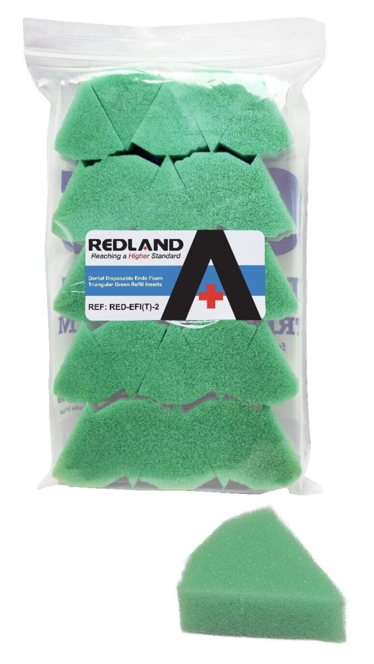 Dental Green Endo Triangle Foam Disposable Refill Inserts 100 Pieces