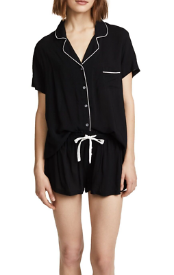 Splendid Women s Size S Notch Collar Shortie Pajama Set Black NwT