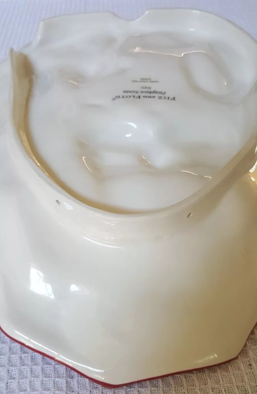 Fitz and Floyd Fireplace Santa Tray Plate Platter Christmas 11 1/2