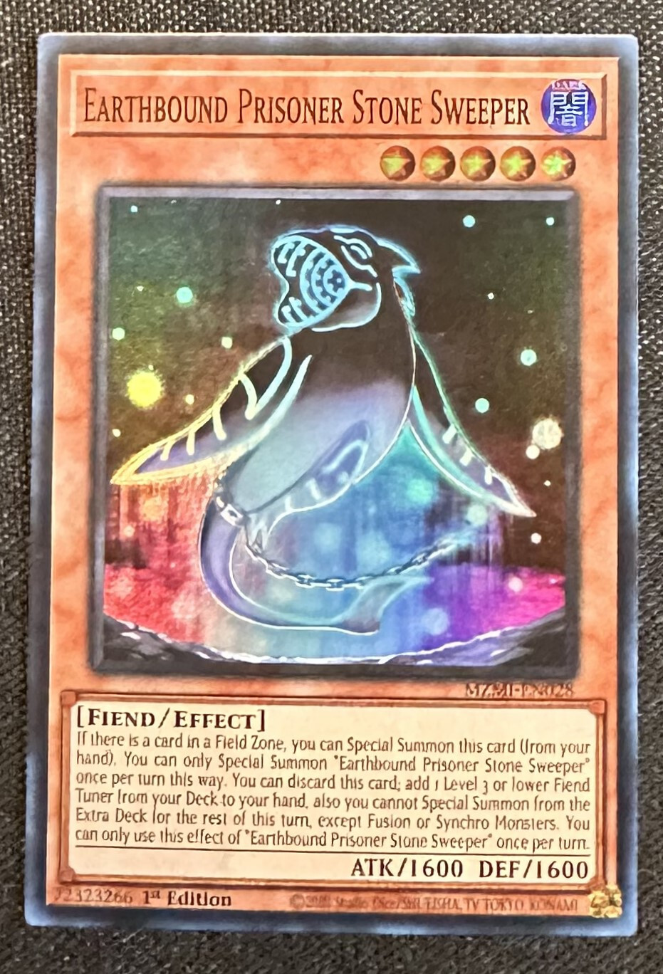 YUGIOH Earthbound Prisoner Stone Sweeper MZMI-EN028 Super Rare NM/Mint