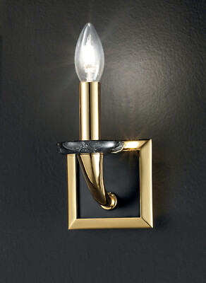 Klassische Wandapplique Gold Mit Schwarzem Marmor MS-383