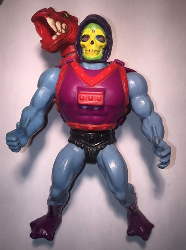Vintage 1984🐉 DRAGON BLASTER SKELETOR 💀MOTU.Made In Mexico🇲🇽 white sprinkler