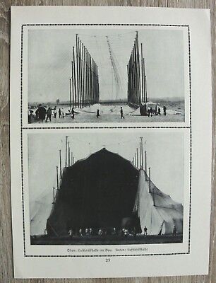 Blatt 1914-18 Luftschiff Halle Bau Pioniere Technik Luftschiffhalle Zelt WW 1.WK