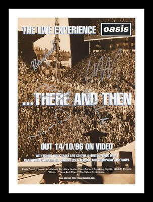 OASIS ENTIRE GROUP AUTOGRAPHED SIGNED & FRAMED PHOTO PRINT