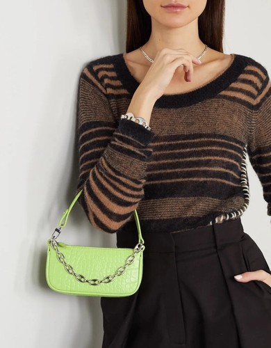 トートバッグ by FAR Ivory leather Mini Rachel handbag BY FAR Women's Mini Rachel Croco Bag - Cream