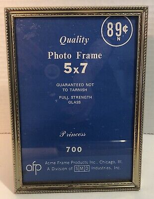 5x7 Antique Vintage Gold Plated Engraved Metal Picture Frame