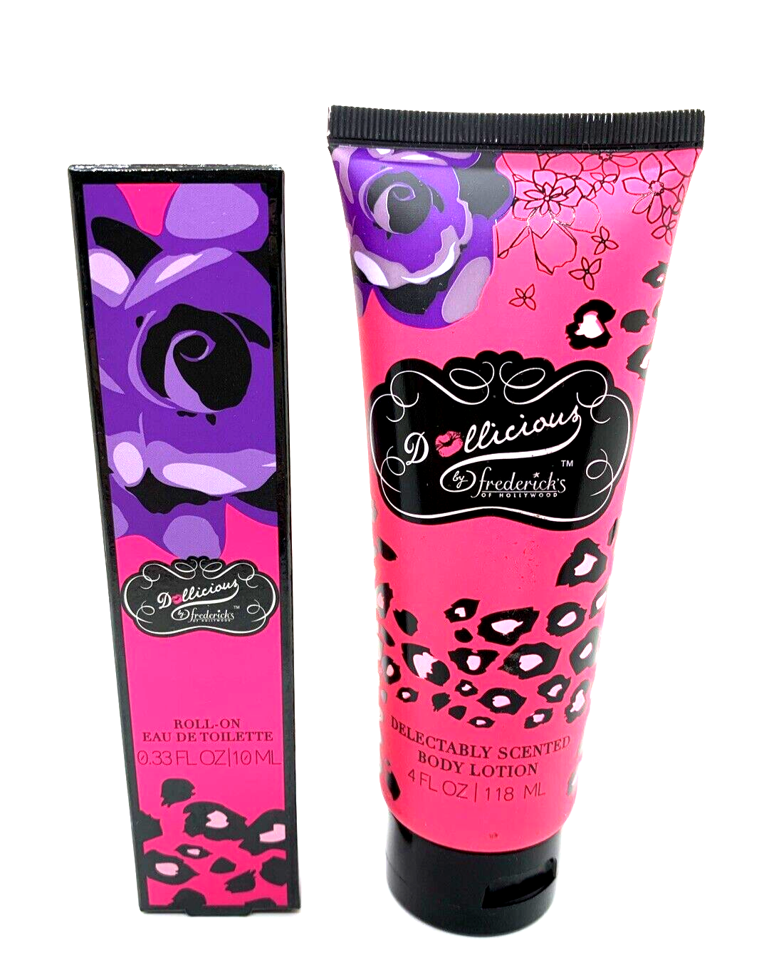 New Frederick's of Hollywood DOLLICIOUS EDT Perfume Roll-On & Lotion Set *RARE*