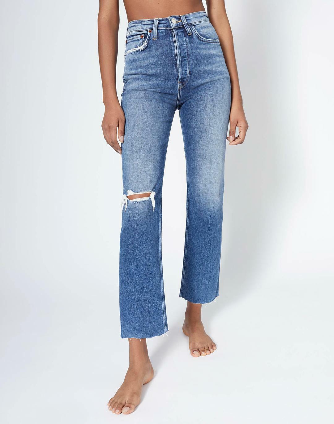 Pre-owned Levi's Sz 30/10 30x27  Re/done Ultra High Rise Stove Pipe Indigo Jeans