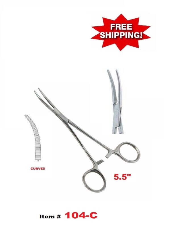 5.5" Crile Hemostat Forceps Curved Surgical Instruments - Stainless Steel.