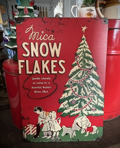 Snow Man Glows Sno Vintage retro style Advertising Metal Sign 12”X 8” Christmas