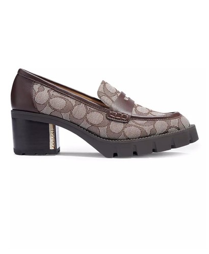 Coach Women's Cora Jacquard Loafer. Color Oak/Maple NIB