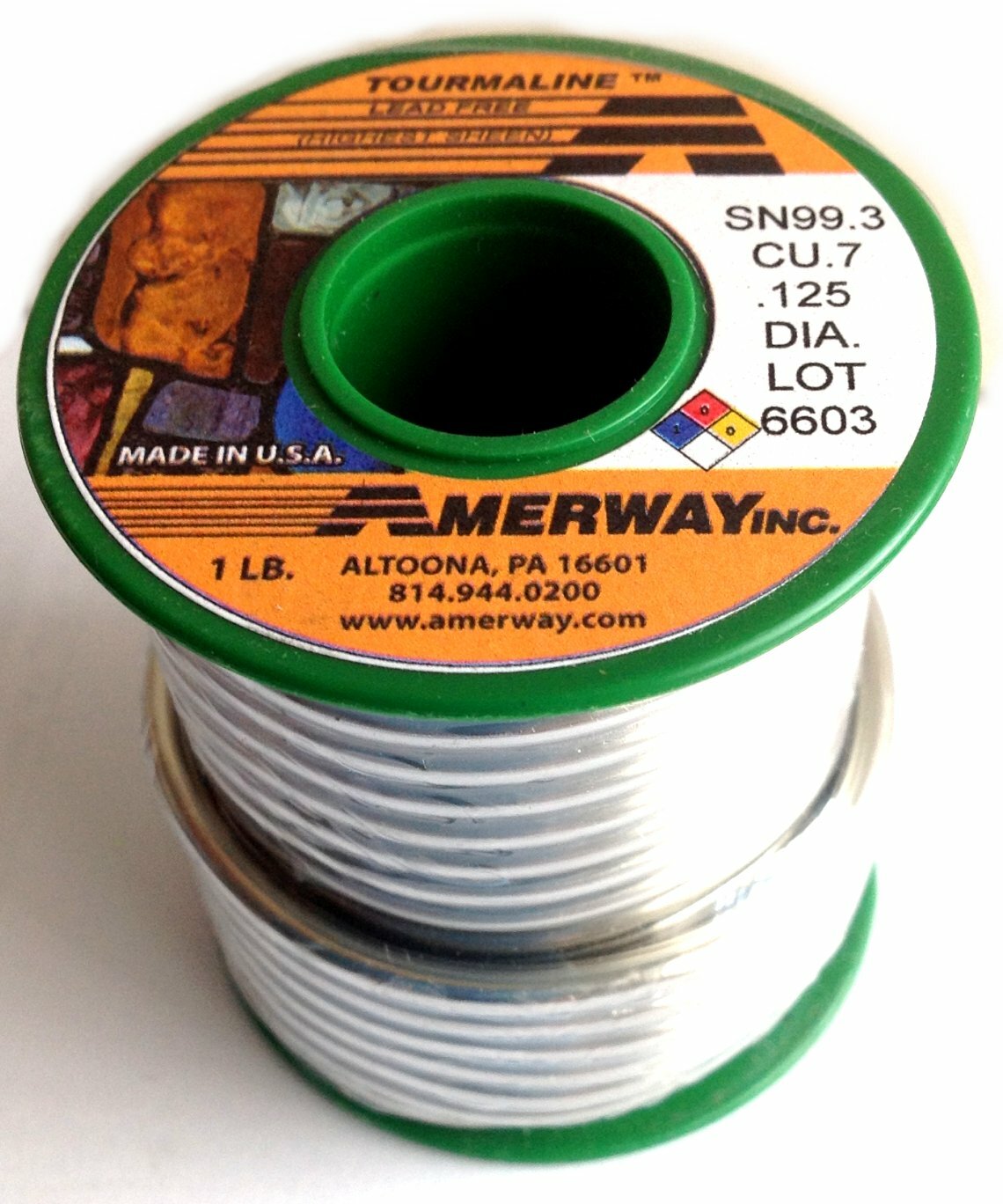 Amerway Tourmaline Lead Free Solder Stained Glass, Jewerly, kaleidoscopes 1 lb 