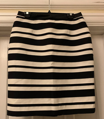 Clements Ribeiro Skirt Womens UK 14 Black & White Striped