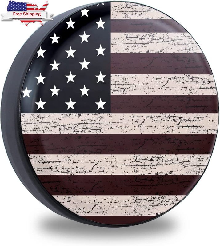 American Flag Spare Tire Cover Fit for Jeep Wrangler Rv SUV Truck Travel Traile