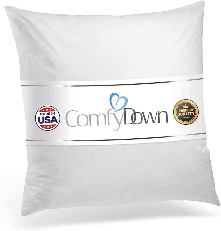 28X28 Decorative Throw Pillow Insert, down and Feathers Fill, 100% Cotton Cover