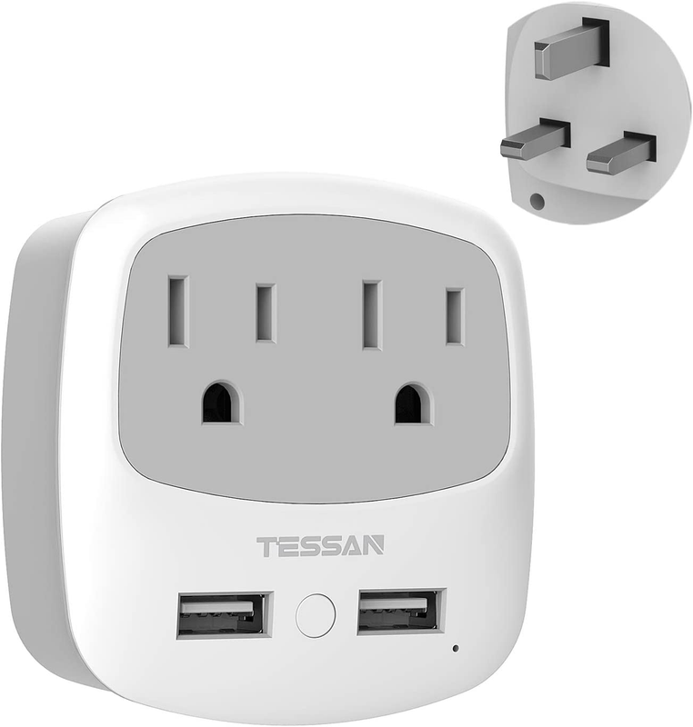 European Travel Plug Adapter,  International Power Plug with 2 USB, Type C Outle