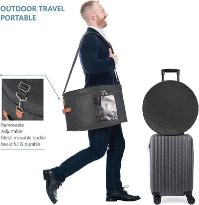 Cowboy Straw Hat Storage Box Stackable Round Brim Hats Travel Organizer Toy Bin