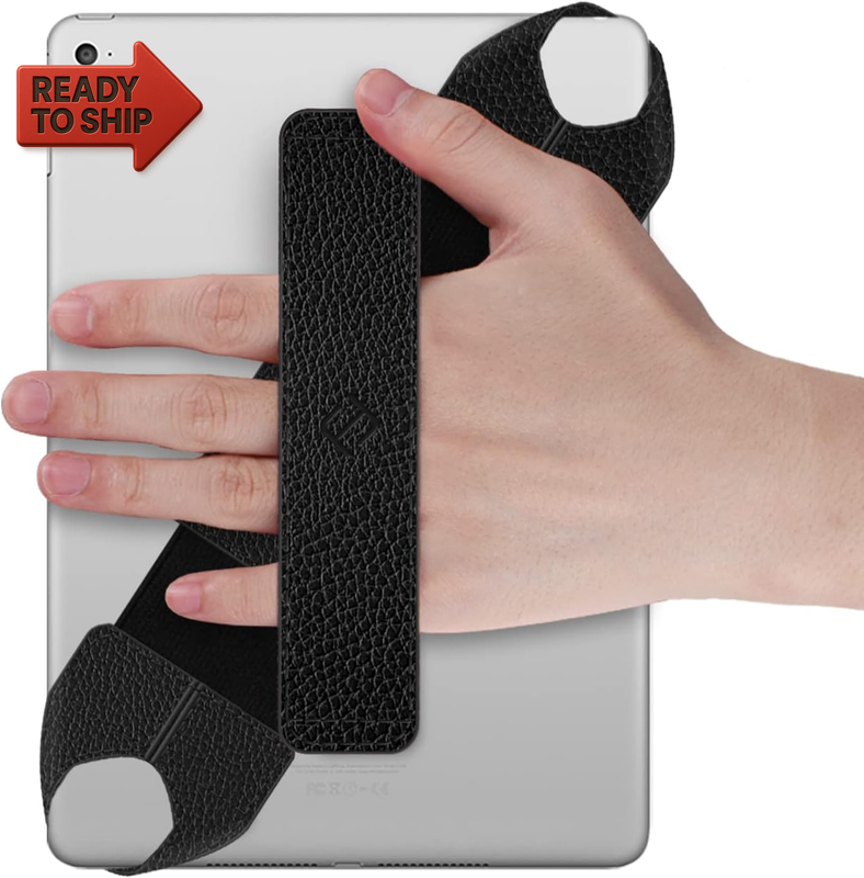 Universal Tablet Hand Strap Holder,  360 Degrees Swivel PU Leather Handle