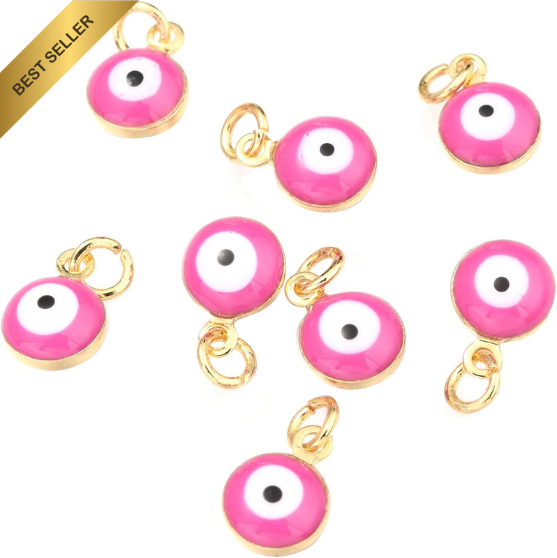 Evil Eye Charms Alloy Enamel Gold Charms Women Bracelet Pendants for DIY Jewelry