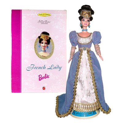 Barbie Doll French Lady Great Eras Collection w/ Clothes Dress  Stand Jewelry