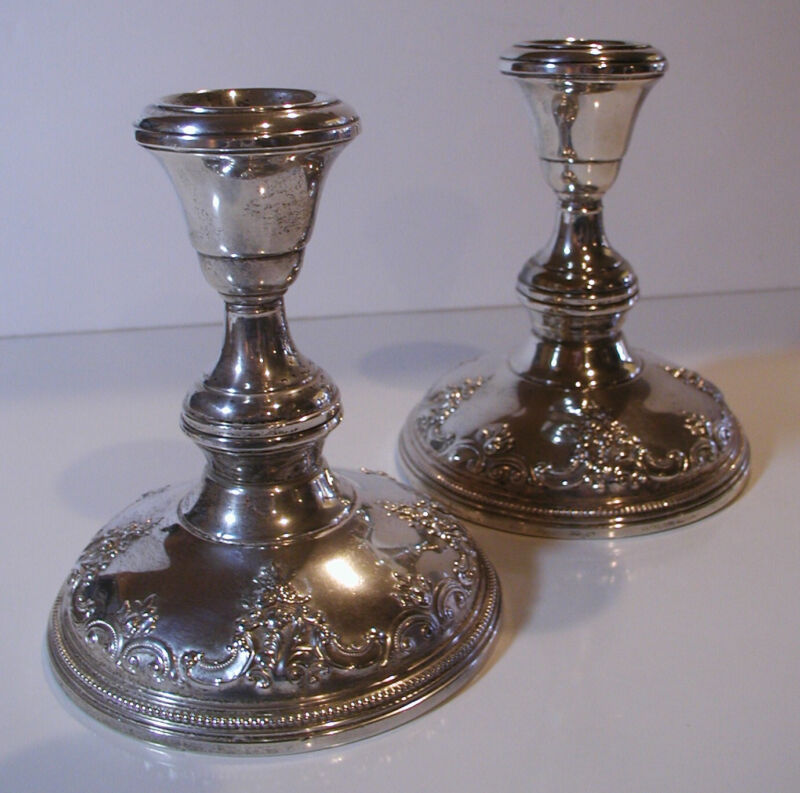 Wallace Grande Baroque Sterling Candle Holders #4101