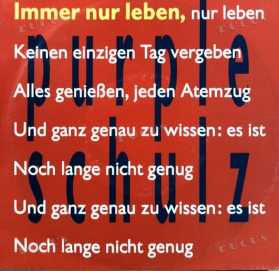 Purple Schulz - Immer Nur Leben 7in 1991 (VG+/VG+) '*
