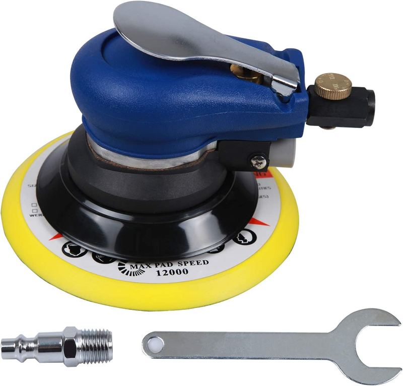 YELWAY 6" Air Palm Random Orbital Sander, Dual Action Pneuma