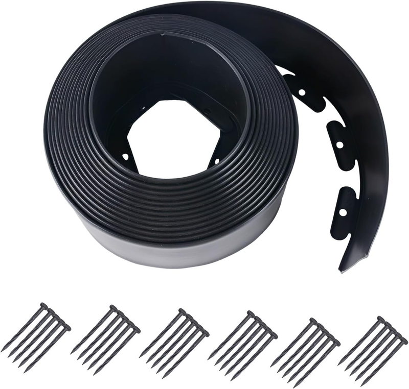Garden Edging Decorative Strip, 10M Landscape Edge Border with 30 Lawn Stakes, B