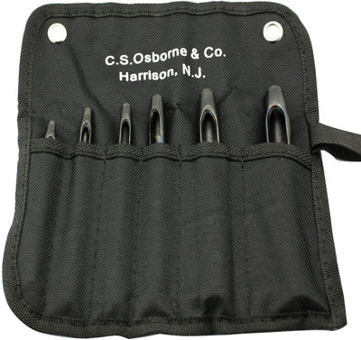 C.S. Osborne 6 Size Belt Punch Set #K-245 round Hole Punch Made in USA