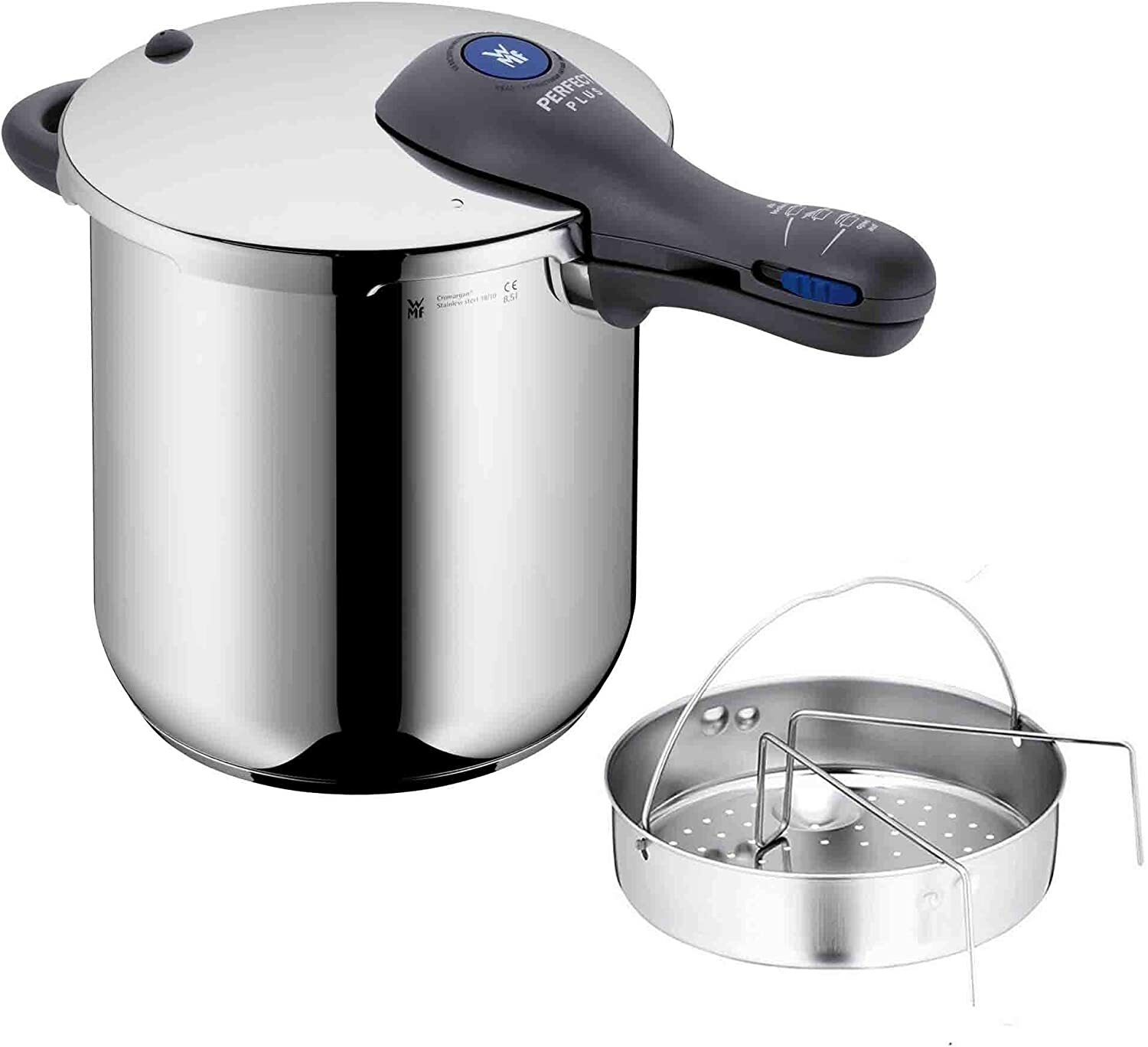 WMF Perfect Plus 8,5l Ø22cm Schnellkochtopf/Schnelltopf Cromargan+Korb-Einsatz B
