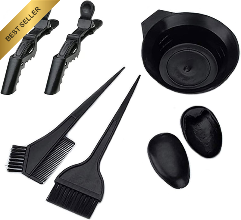 Hair Dye Brush and Bowl Set for Hair Colour, 7-Piece Professional Mixing Kit wit