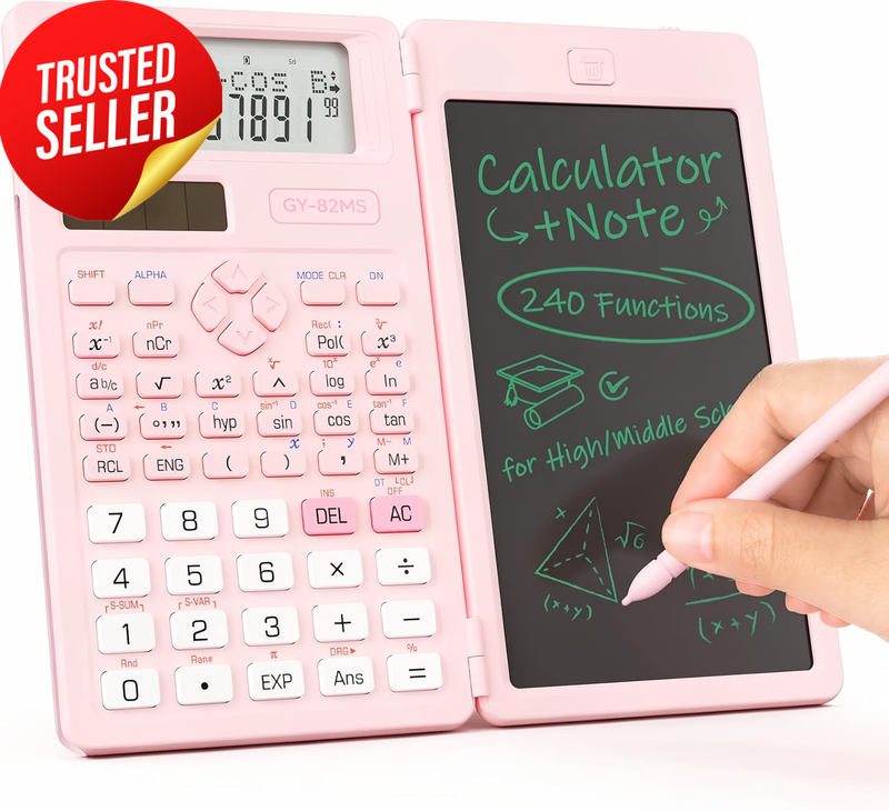 82MS Scientific Calculators School Supplies with Notepad  Pink Stuff