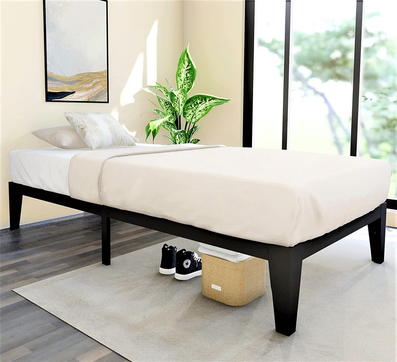 /twin Bed/twin Size Metal Platform Bed Frame With Steel Slats/twin