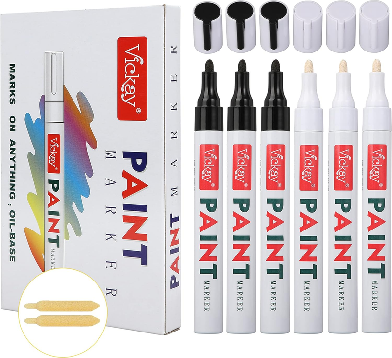 Paint Pens Black White Permanent Marker for Rock Painting-Stone, Ceramic, Metal