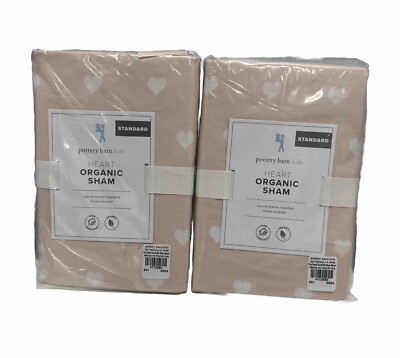 2-PACK Pottery Barn Kids Heart Organic Sham Regular 2-PACK NEW 20x26 inches NEW