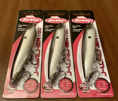 3 Berkley J Walker 100 BHBJW Wakebait Topwater Lures MF SHAD