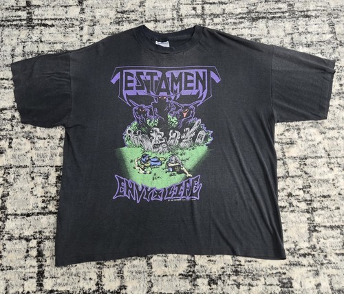 Vtg 1990 Testament Envy Life Tour T-Shirt XL Practice What