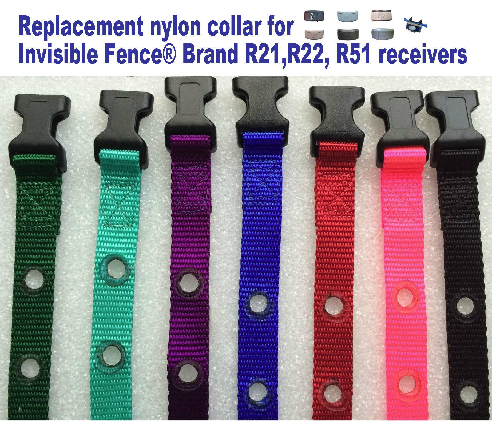 Invisible Fence Compatible R21 R22 R51 Replacement Nylon Collar 3/4" 2