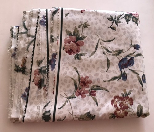 Cotton Floral Fabric 7 1/2 Yds Pink Green Blue sewing quilting crafts