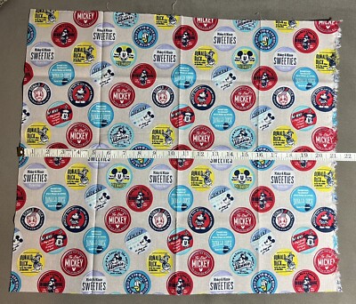 Disney Mickey & Minnie Mouse Fabric-FQ-Fat Quarter-100% Cotton-Licensed 