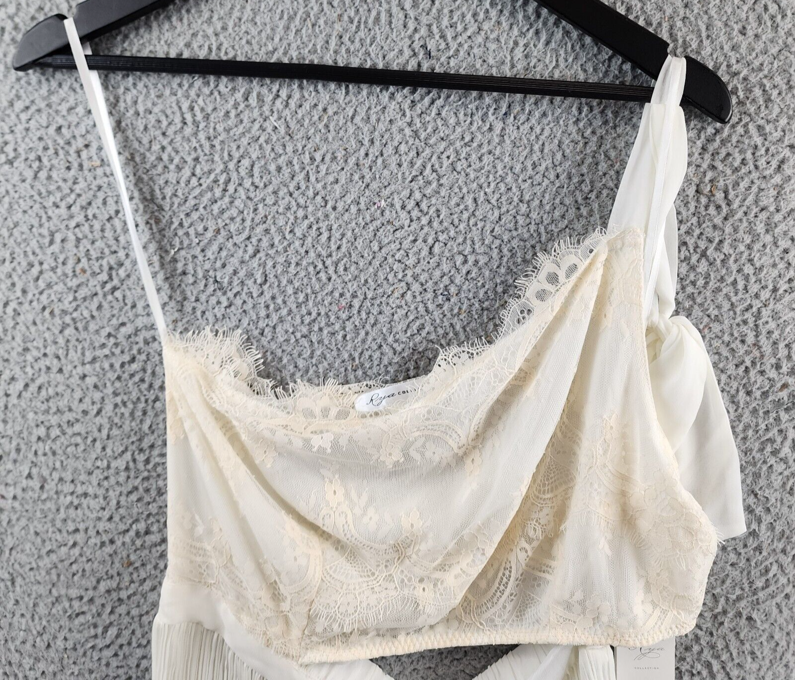 Rya Collection Anniversary Chemise Women's M Ivory/Beige Sleeveless Tie Detail - Picture 3 of 12
