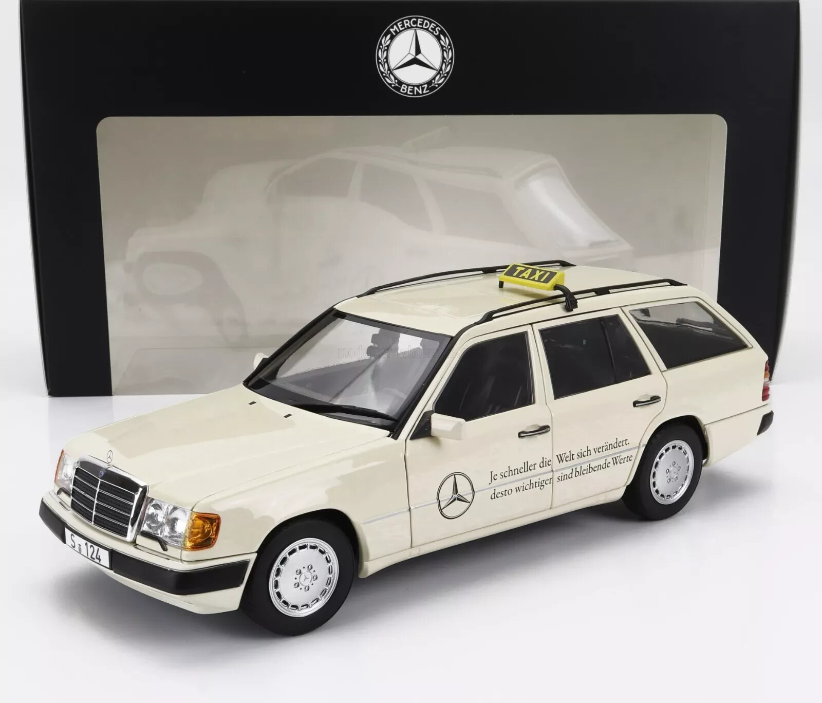 NOREV 1993 MERCEDES 300D (S124) STATION WAGON TAXI CREAM