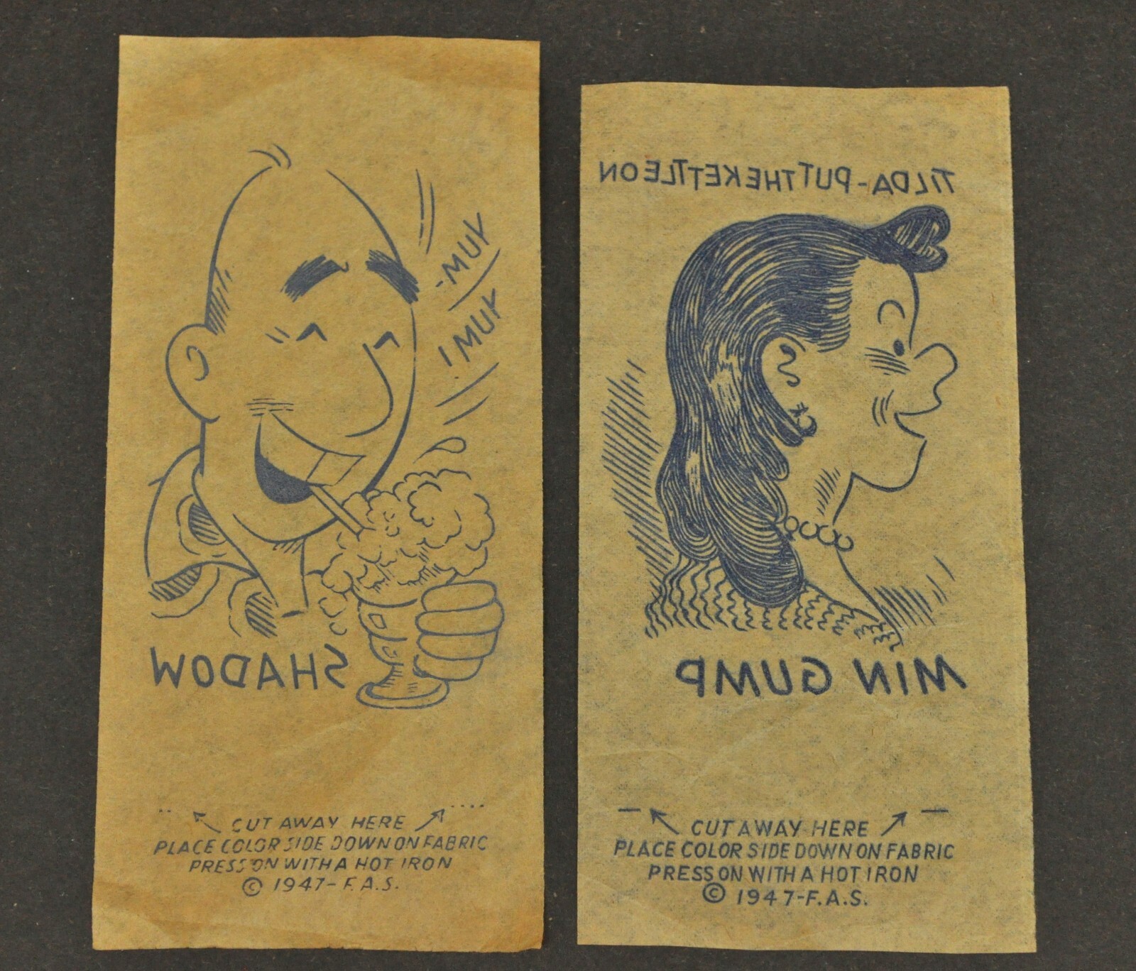 Antique Vtg 1947 FAS Kelloggs Shredded Wheat Embroidery Hot Iron Transfer Lot