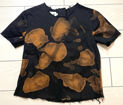 women's marques almeida black orange tie dye crewneck top size XS
