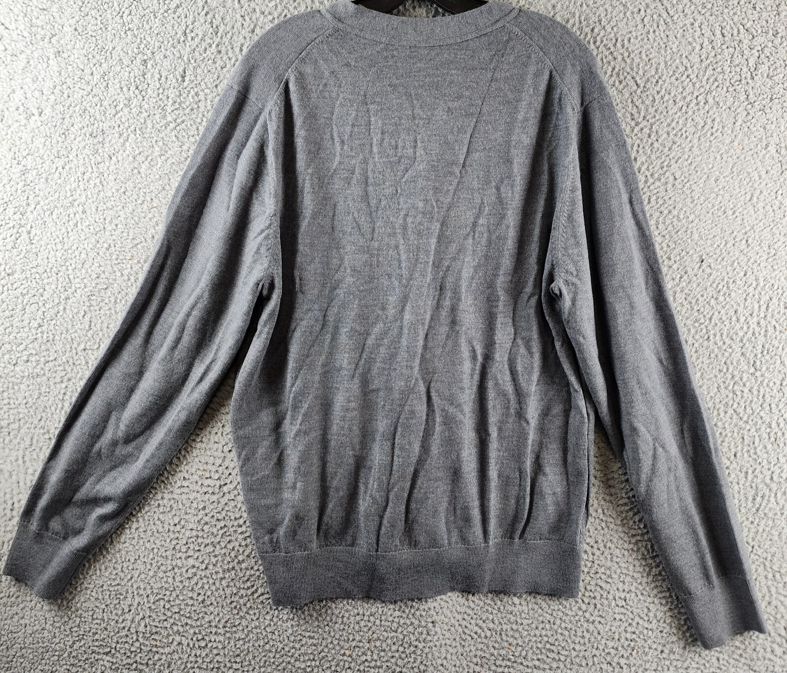 The Men's Store at Bloomingdale's Wool Button Front Cardigan Men's L Med Grey - Picture 10 of 12