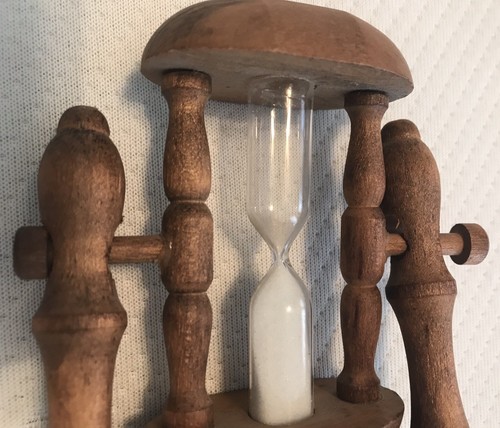 Wood Egg Timer Vintage V G Japan 4”x4”