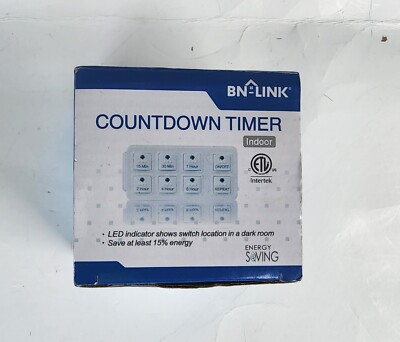BN LINK SMART COUNT DOWN TIMER  120 VOLT 15 AMP INDOOR WALL TIMER
