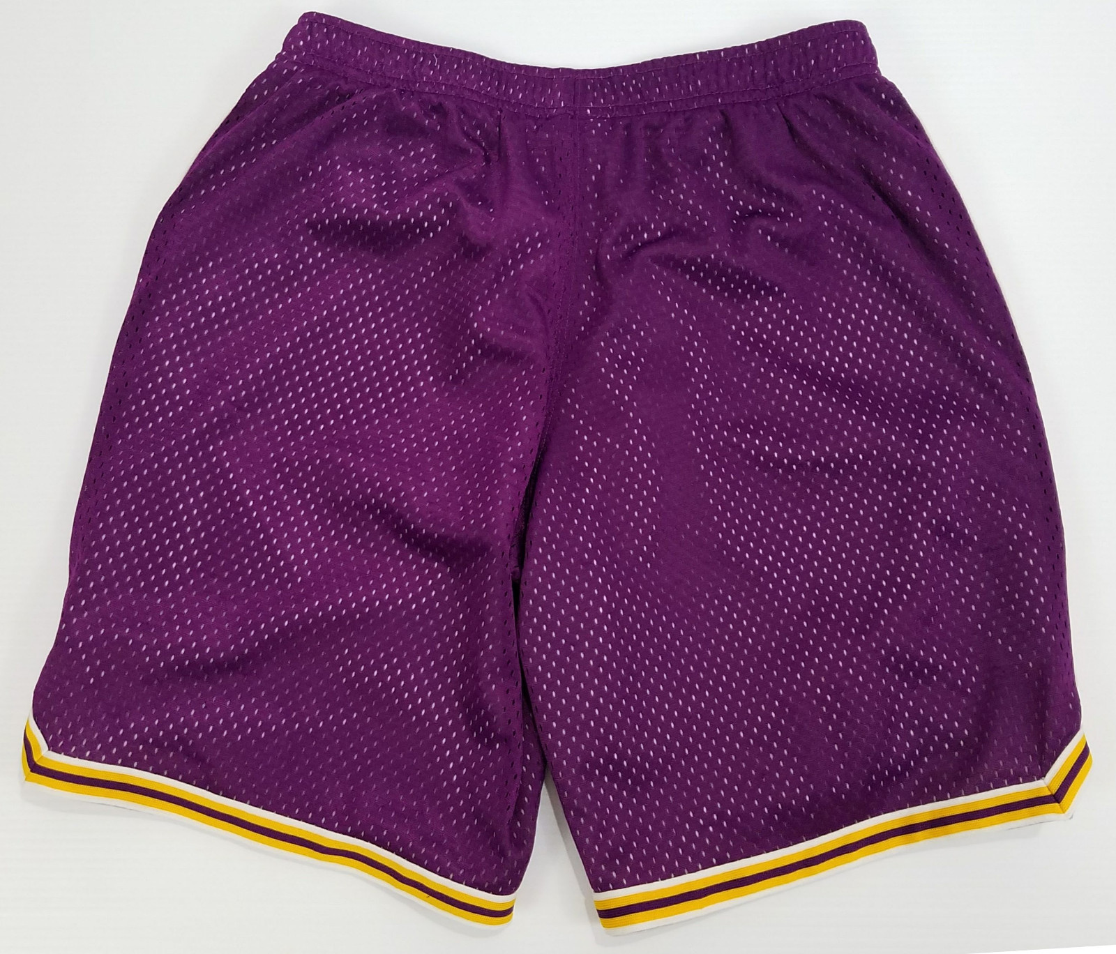 BCG Youth Athletic Mesh Shorts Lined Elastic Waist LSU Purple Gold  S (A1-139)