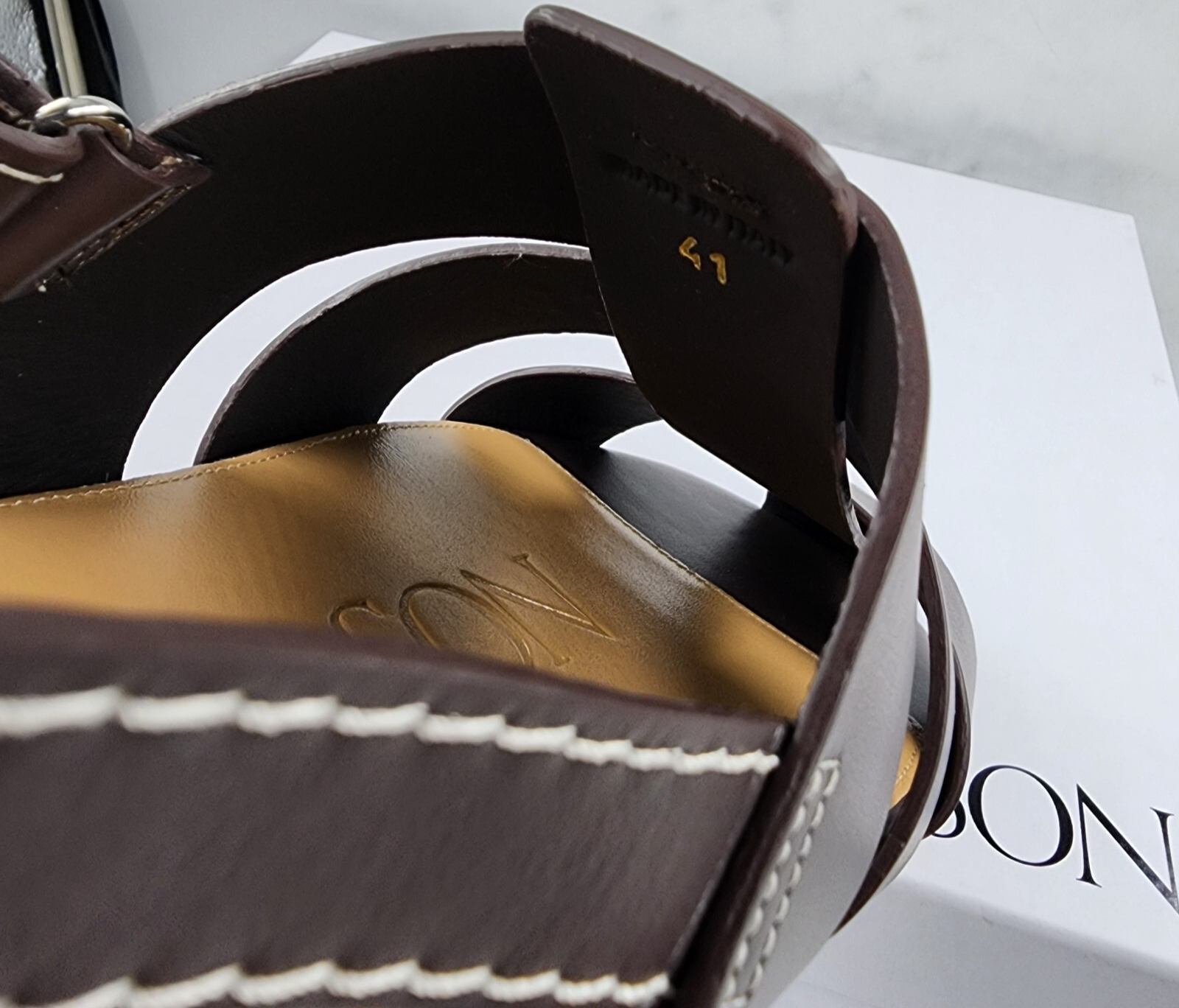 JW Anderson Buckled Fisherman Sandals Men's 41/8 US Dark Brown Buckled Closure - Picture 20 of 20